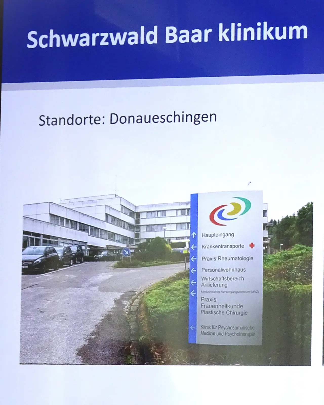 Übersicht der Klinik in Donaueschingen Übersicht der Klinik in Donaueschingen
