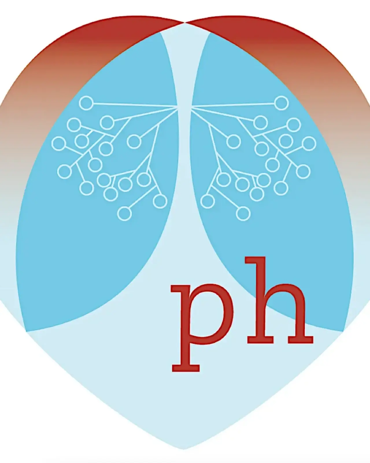 Logo des ph e.v. mit stilisiertem Lungenmotiv in Blau und Braun sowie dem Schriftzug "ph" in roter Schrift.